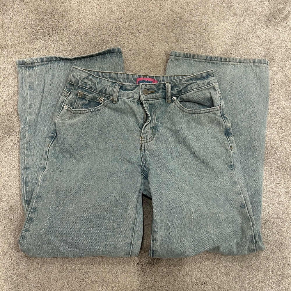 Edikted Light Blue Wide Leg Jeans Small